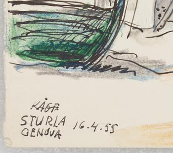 Wilhelm Kåge, a set of eight drawings, signed and dated 1905 and 1955 respectively.