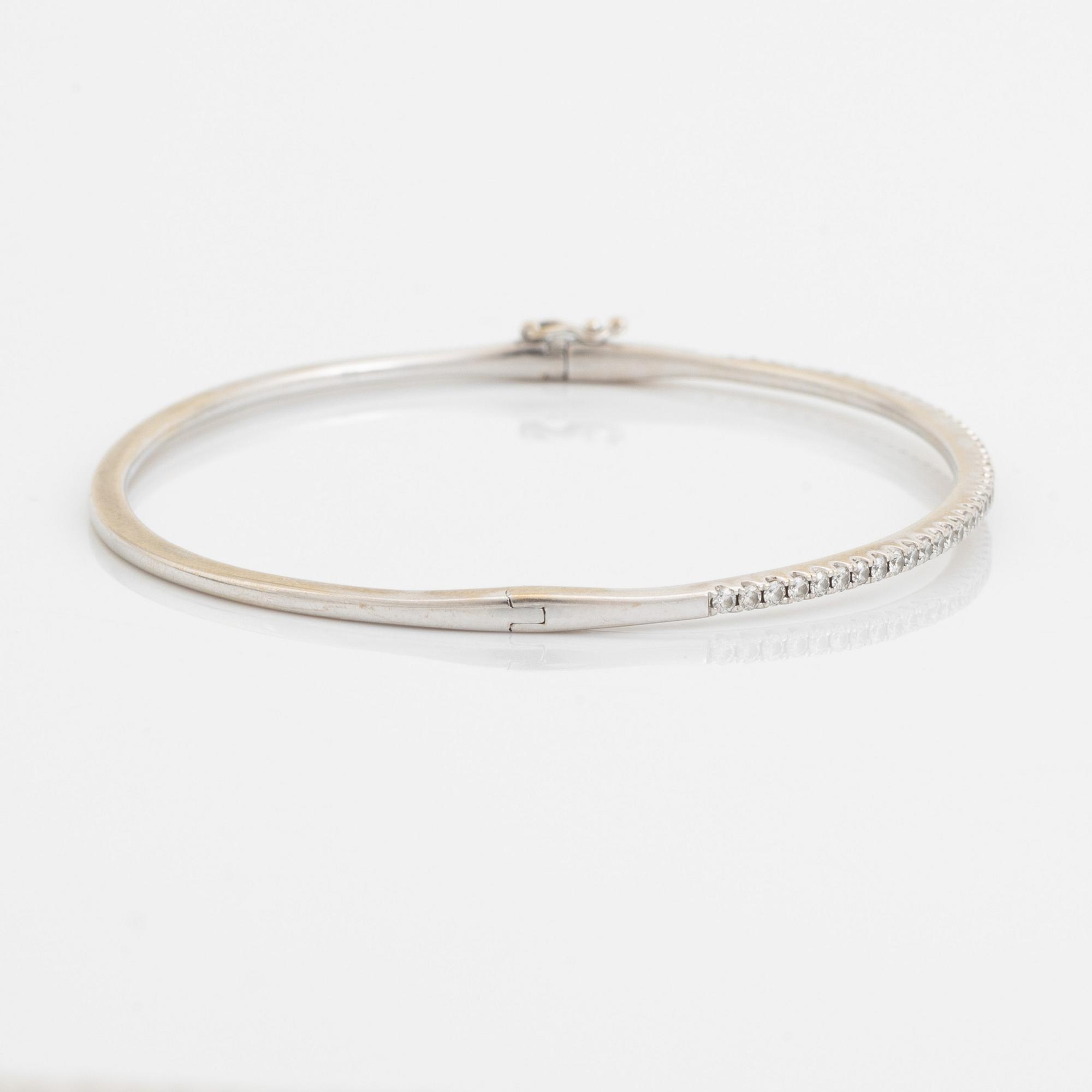 Brilliant cut diamond bangle.
