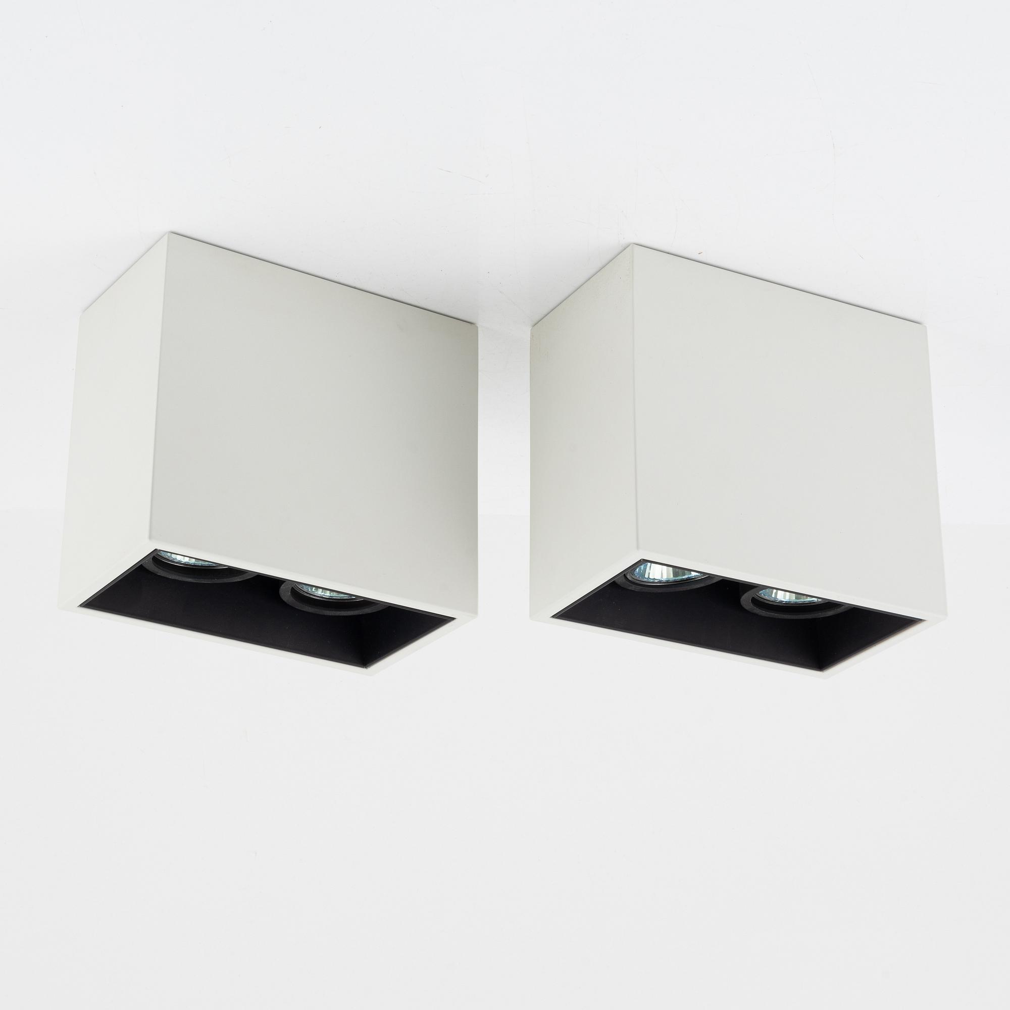 Flos, a pair of  'Compass Box' ceiling light,