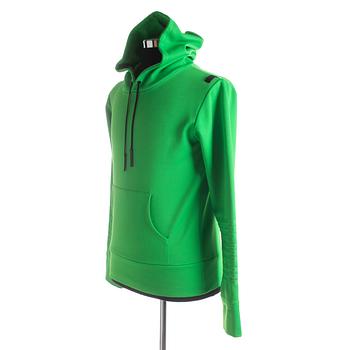 DIOR HOMME, a neon green cotton blend hoodie.