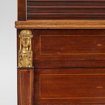 A late Gustavian mahogany secretaire, Stockholm, early 19th century,