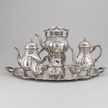 A German rococo style silver tea- and coffee service.