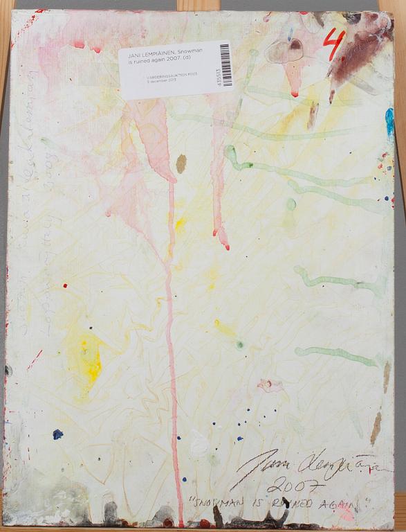 JANI LEMPIÄINEN, blandteknik, kollage på skiva, a tergo signerad och daterad 2007.