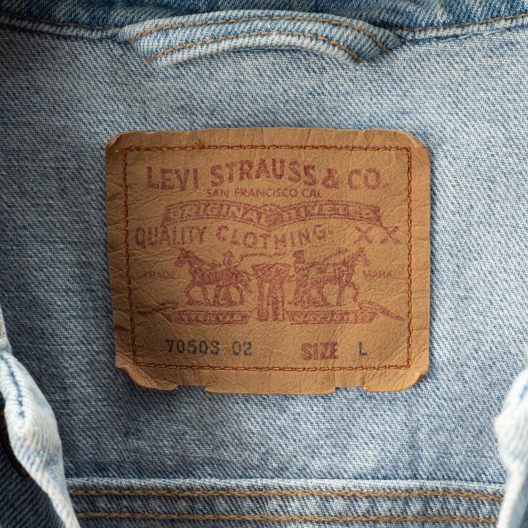 A Levis "CREW" jeans jacket from The Madonna Blond Ambition World Tour, 1990, Size L.