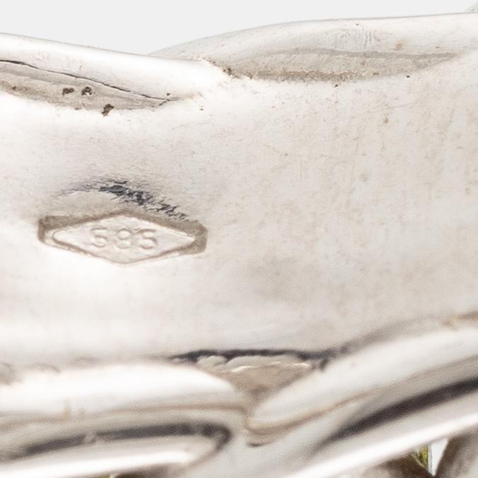 Ring 14K white gold with multi-coloured tourmalines.