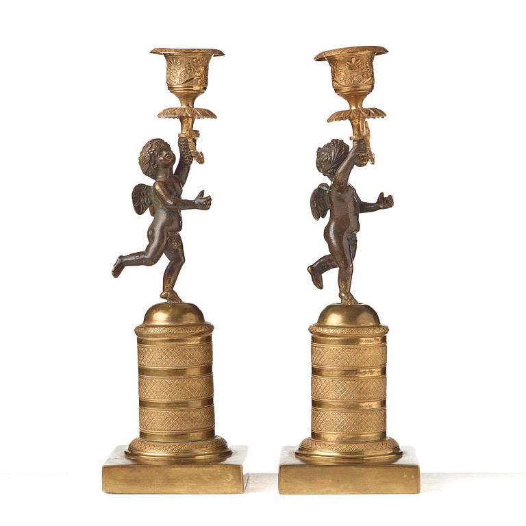 A pair of Russian Empire 1820's candlesticks.