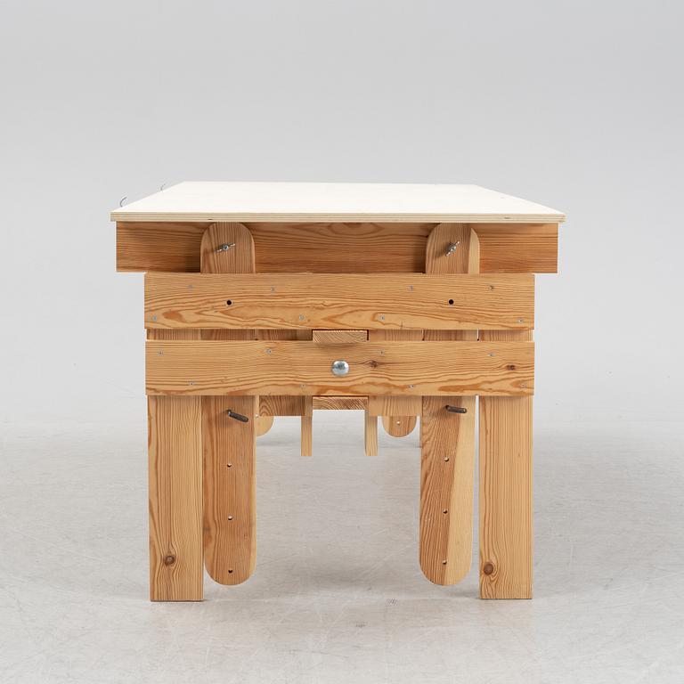 Enzo Mari, after, a wooden drawing table, made by, master carpenter in Sweden 2019.