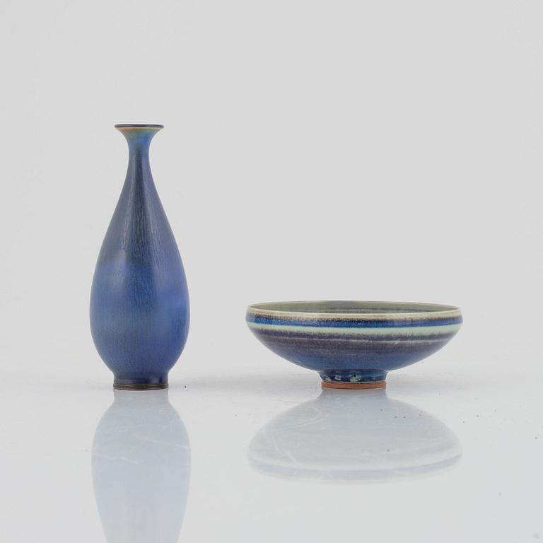 Berndt Friberg, a stoneware vase and bowl, Gustavsberg Studio, Sweden.