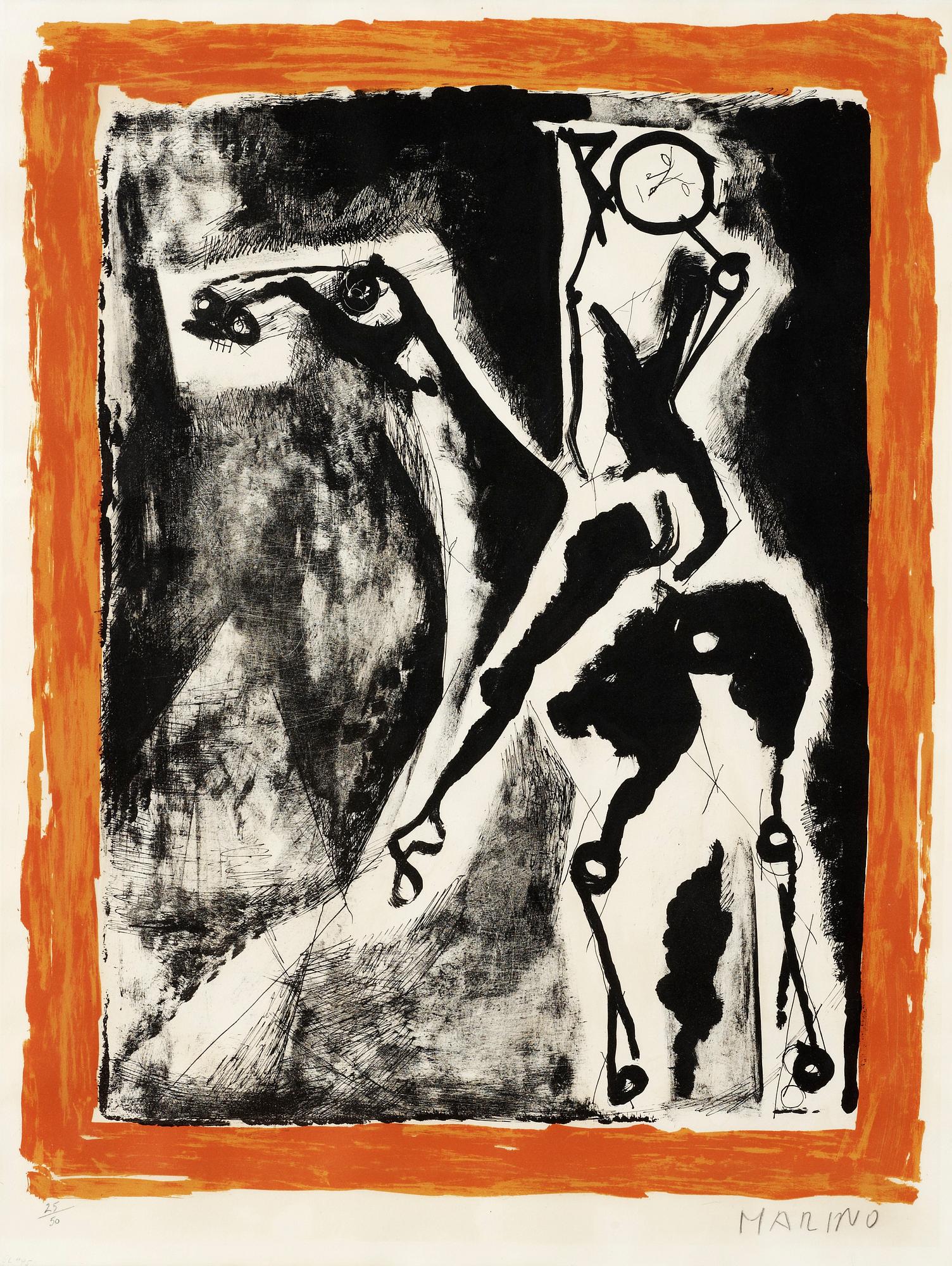 Marino Marini, "Acrobata" (bordure orange).