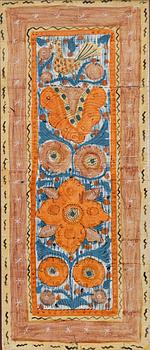 Bonadsmålning, s.k tuppamålning, Sunnerboskolan, Småland, 1800-talets första hälft.