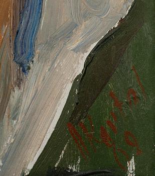 ADOLF KORTEL, öljy levylle,  sign. ja päiv. 1962 a tergo.