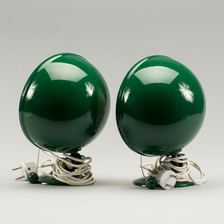 VÄGGLAMPOR, ett par, Knud Christensen Agentur, Randers, Elite Ab, Danmark. 1900-talets andra hälft.