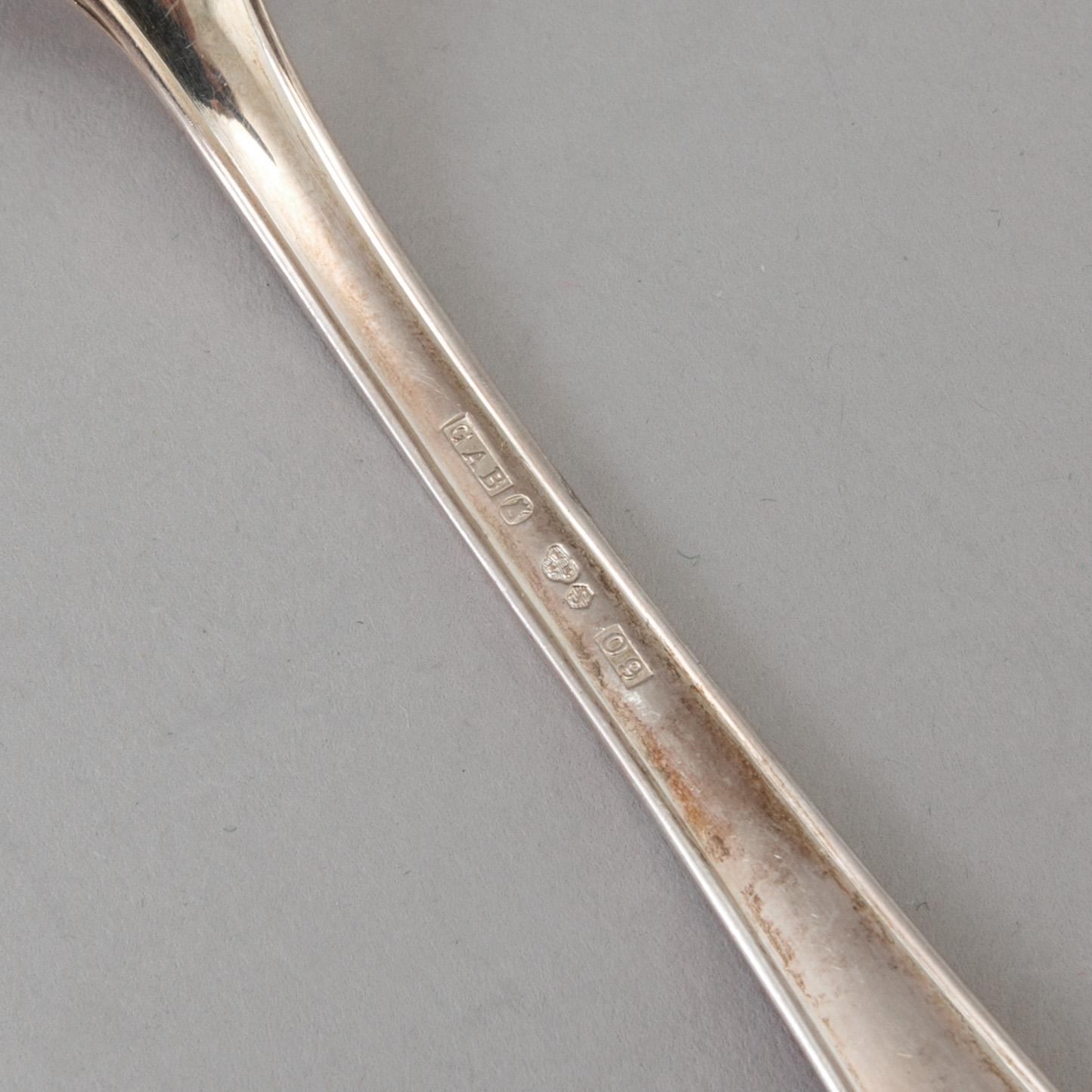 A Swedish 20th century silver 42 piece table service, different makers, Stockholm.
