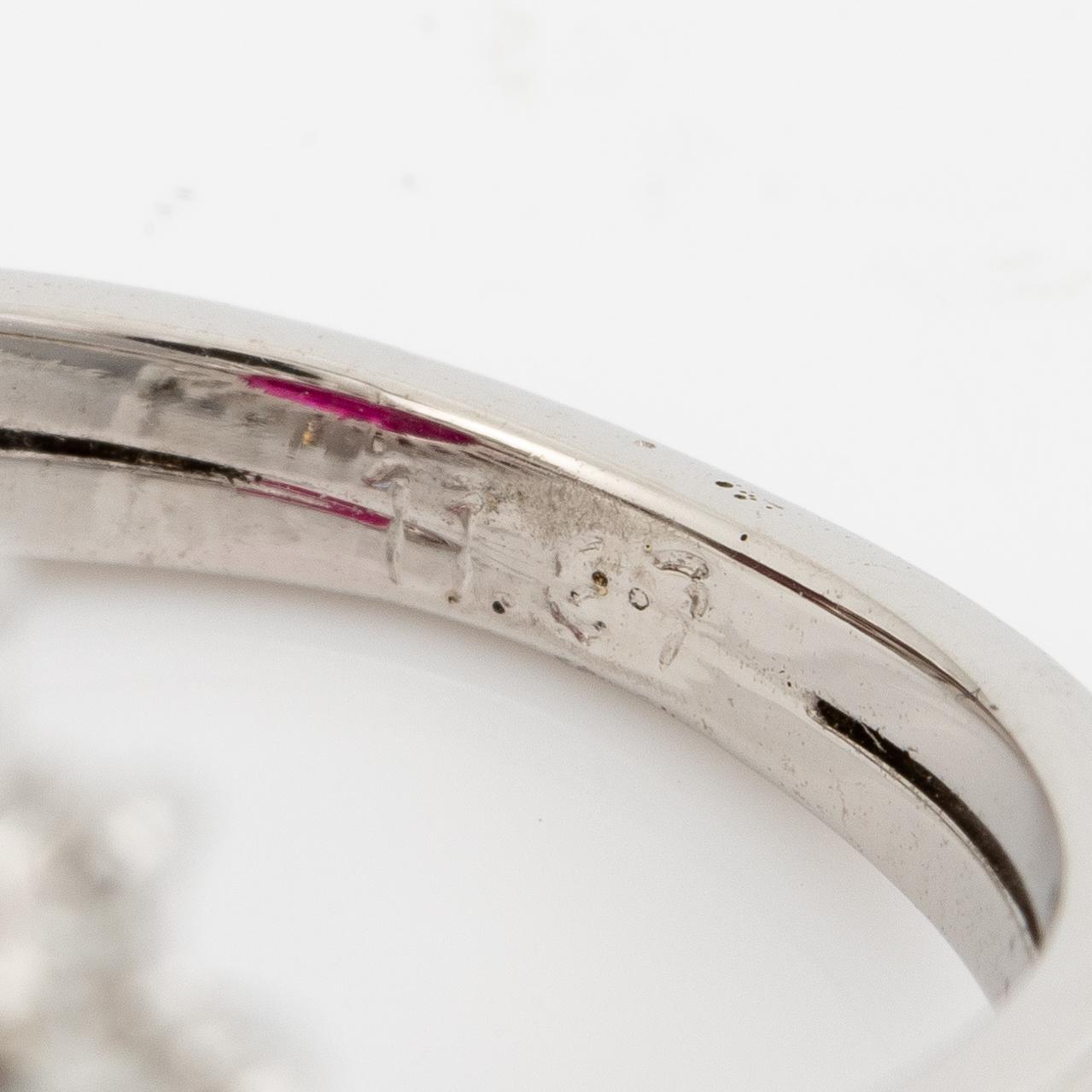 Ring, cocktail ring with rubellite (tourmaline) and octagon-cut diamonds.