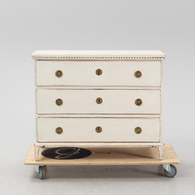 A Gustavian chest of drawers, around 1900.