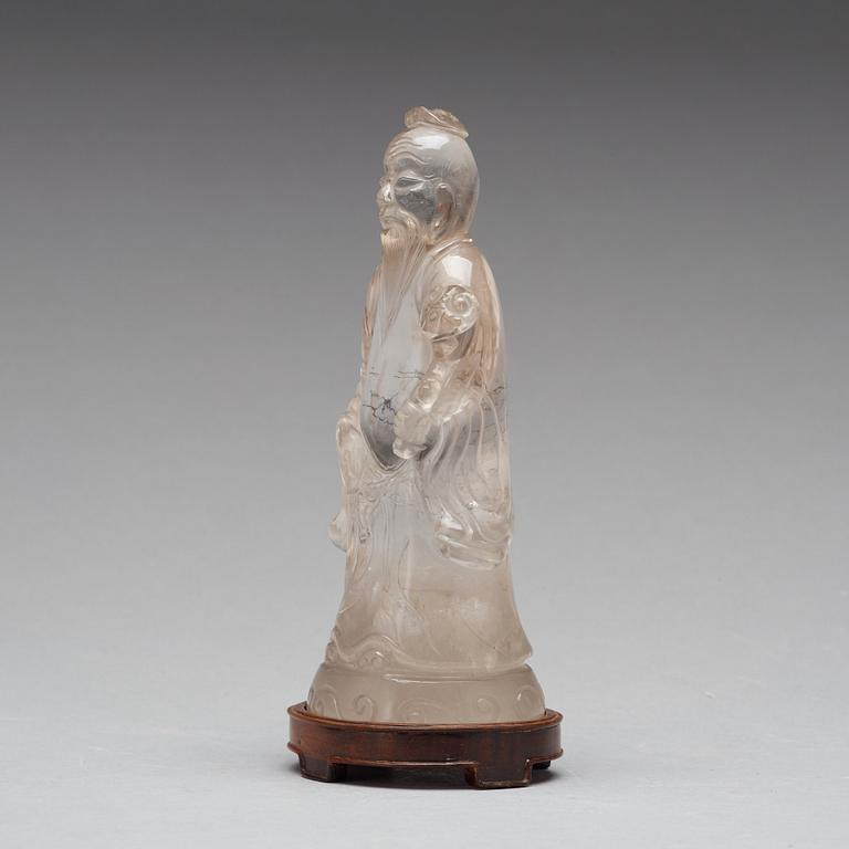 A rock chrystal figure of Shoulau, late Qing dynasty.