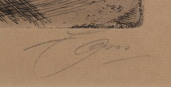 Anders Zorn, a signed etching from 1909.