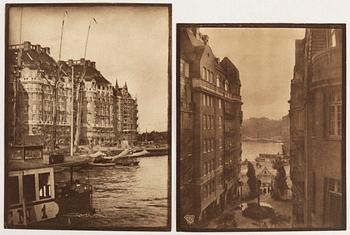 HENRY B. GOODWIN, Two photo gravures from the book Vårt vackra Stockholm signed in the negative.