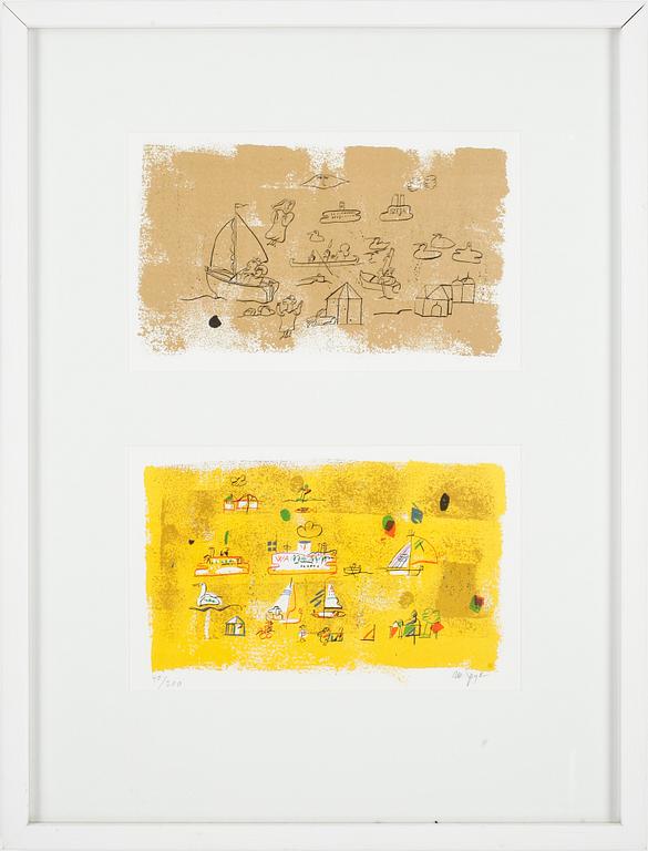 MADELEINE PYK, färglitografi, diptyk, signerad och numrerad 40/200.