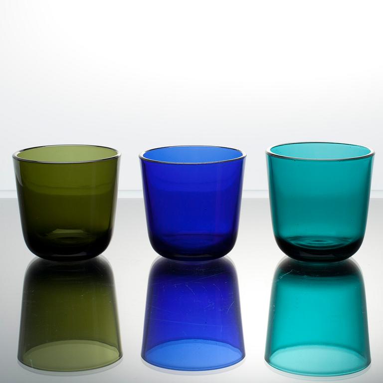 SAFTGLAS-SET, 15 delar, Kaj Franck 1960-tal.