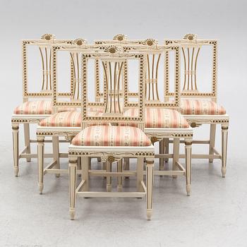 Chairs, 6 pcs, Lindome, early 19th century.