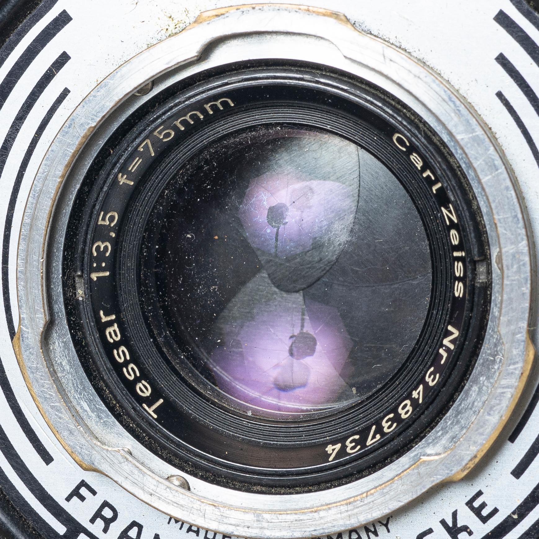 Mellanformatskamera, Rolleiflex, med väska och tillbehör, Franke & Heidecke, 1900-talets mitt, Tyskland.