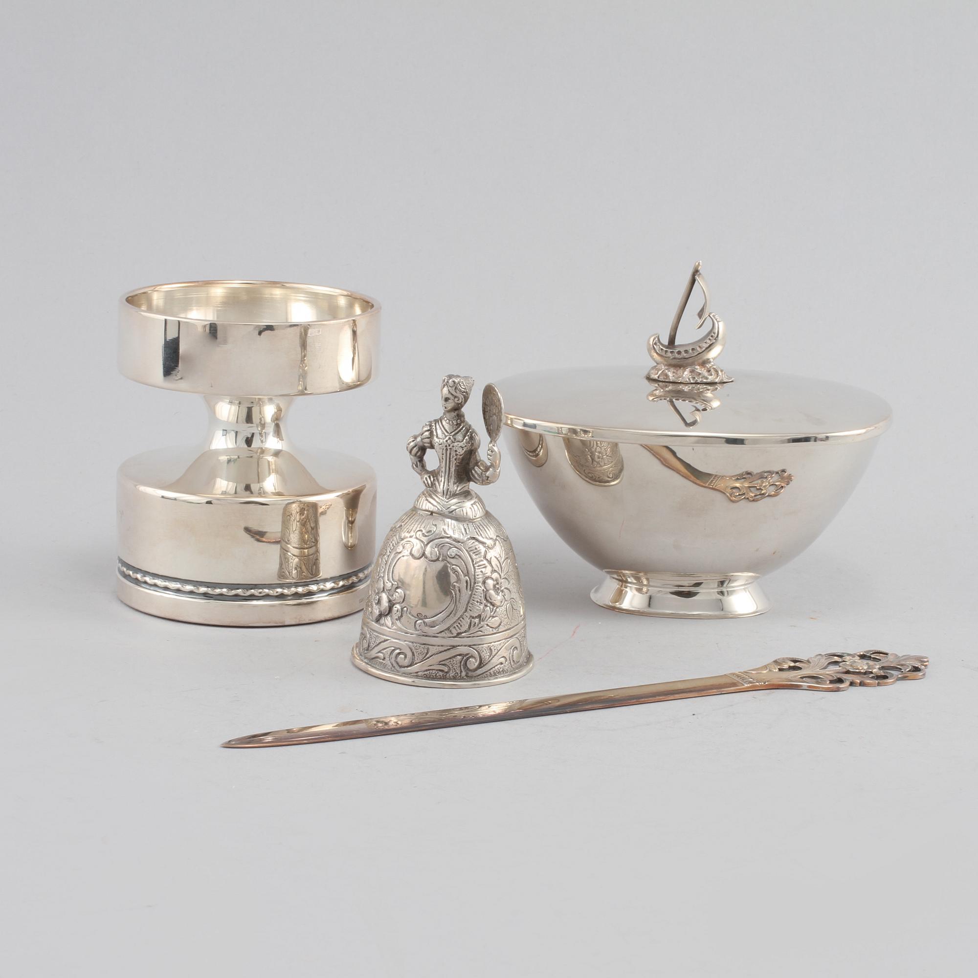 PARTI SILVER, 4 delar, silver, bl a Eric Löfman, MGAB, Uppsala, 1971.