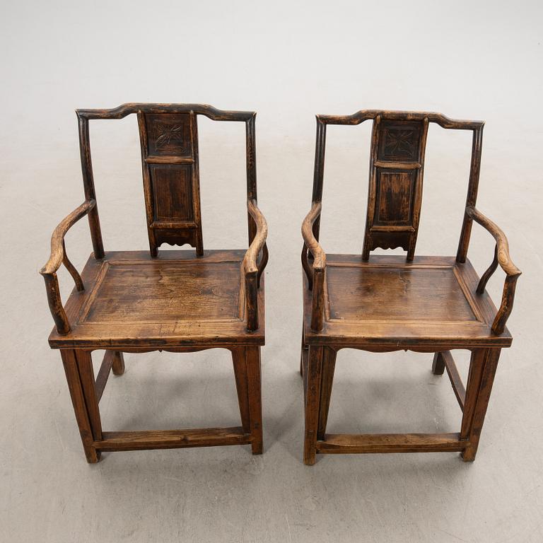 Armchairs, a pair China around 1900.