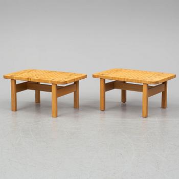 BØRGE MOGENSEN, a pair of benches/ tables, model 5273,  Fredericia stolefabrik, Denmark. Signed with labels.
