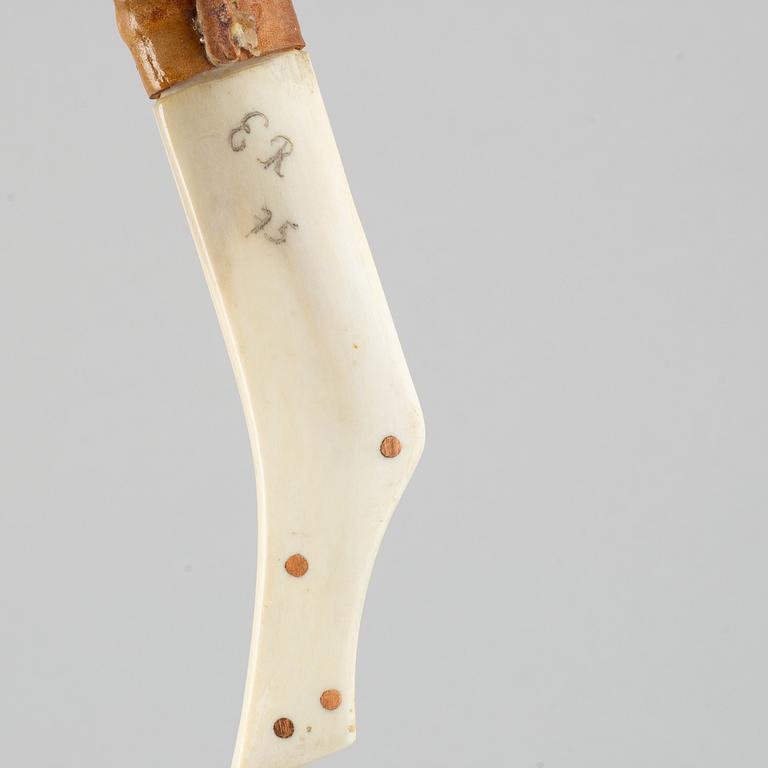 Three Sami knives, unidentified signatures.