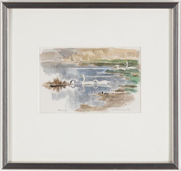 GUNNAR BRUSEWITZ, a watercolor on papperm signed and dated 29-11-92.