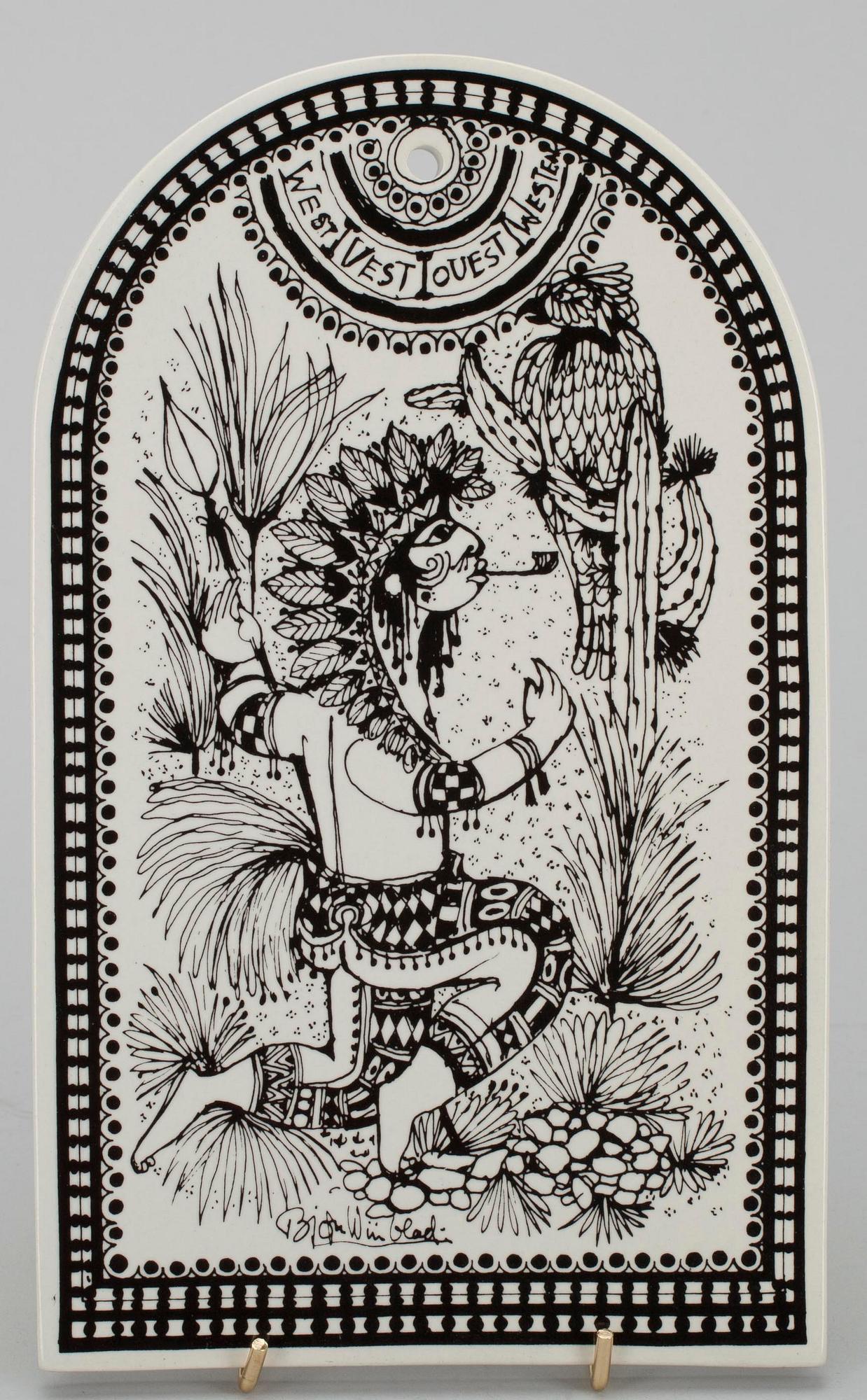 ROSENTHAL, SEINÄLAATTOJA, 4 kpl, keramiikkaa, sign. Björn Winblad, Rosenthal, Studio-Linie, Saksa 1900-luvun loppupuoli.