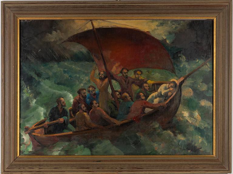 Philippe de Rougemont, Jesus och hans lärjungar på en båt på Galileiska sjön.