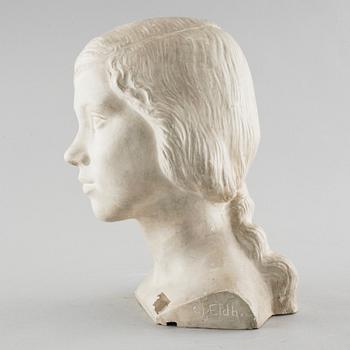 CARL ELDH, skulptur, patinerat gips, signerad.