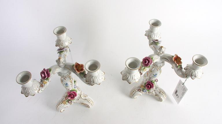 BORDSUPPSATS, 3 delar, porslin, rokokostil,
Tyskland.