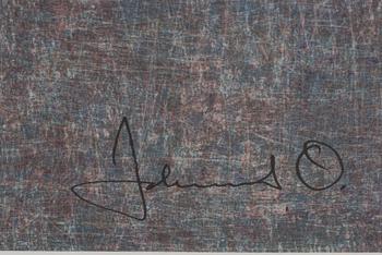 JOHANNES OLSSON, litografi med applikation, signerad Johannes O., numrerad 74/170.