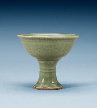 1745. A celadon glazed stem cup, Ming dynasty (1368-1644).