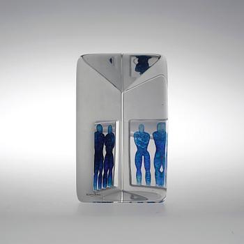 SKULPTUR GLAS, Bertil Vallien, Kosta boda, signerad.