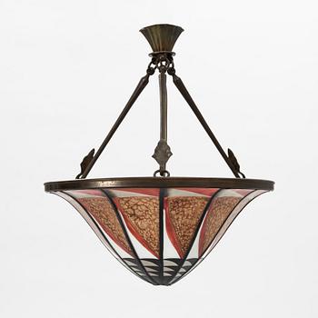 Taklampa, glas, 1900-talets första hälft.
