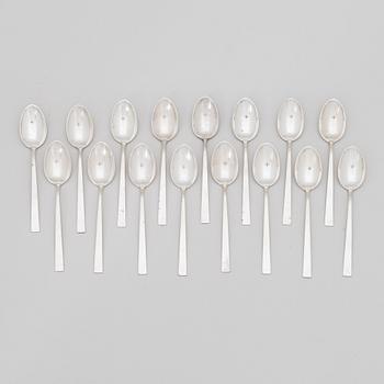 Bertel Gardberg, a 110-piece set of "Birgitta" silver cutlery, marked BG, Hopeatehdas oy, Helsinki 1956-65.
