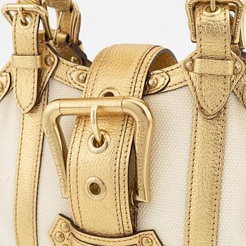 Louis Vuitton, a white canvas and gold 'Theda PM' bag, 2004.