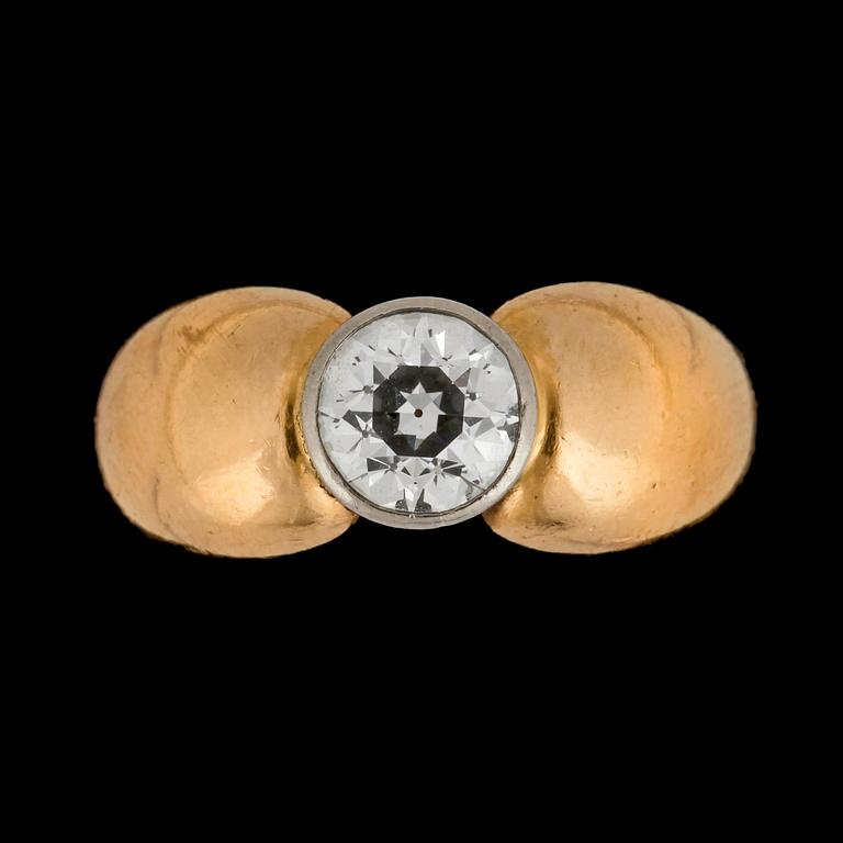 RING med gammalslipad diamant ca 1.15 ct. Kvalitet ca H/VS.