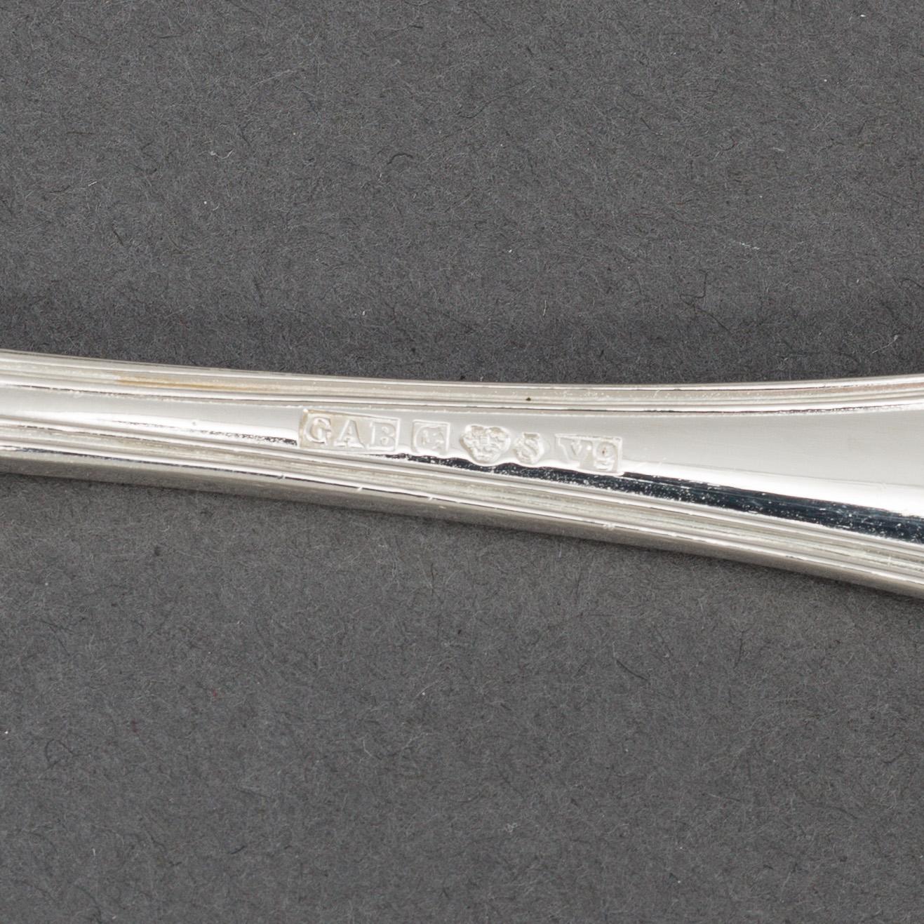 GAB, fiskbestick, 18+18 st, silver, modell "Kungsholm",  Stockholm 1971.