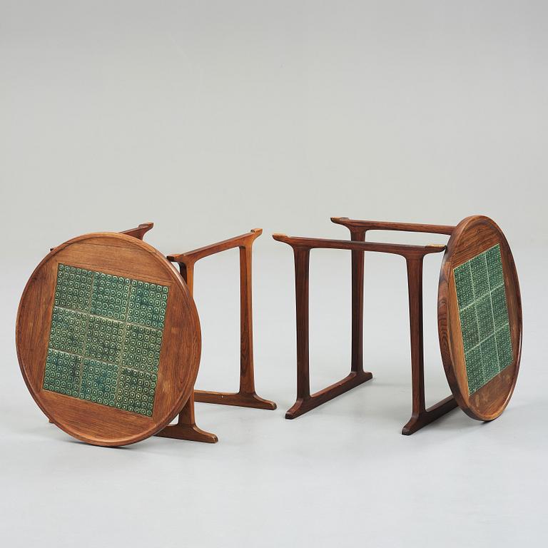 Jens Quistgaard, two rosewood side tables, Denmark 1960's.