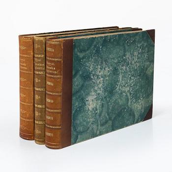Carl J. Sundevall & Peter Åkerlund, three books, 'Svenska Foglarna'.