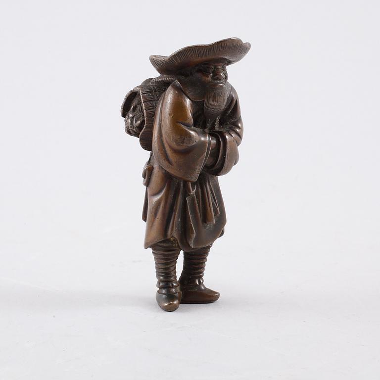 NETSUKE/OKIMONO, brons, Japan, Meiji (1868-1912).