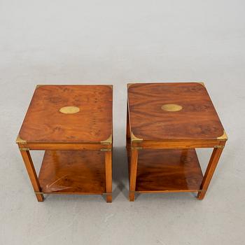 Side tables/bedside tables, a pair from England, late 20th century.