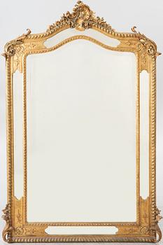 Mirror, Rococo style, late 19th century.