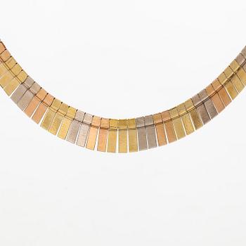 A 14K three-colour gold necklace.