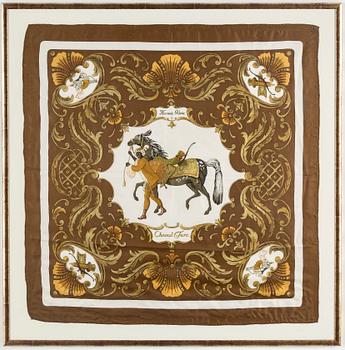 A framed Hermes scarf "Cheval Turc".